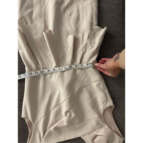 Rinascimento Italy Cream Peplum Knee Length Dress Size M Clean Girl Old Money - Picture 14 of 15